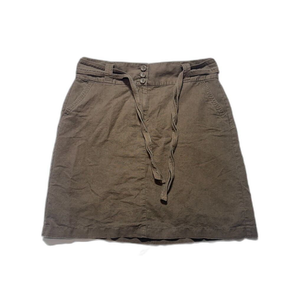 Ann Taylor Cotton-Linen Blend Utility A-Line Mini Skirt - Size 10 - EUC